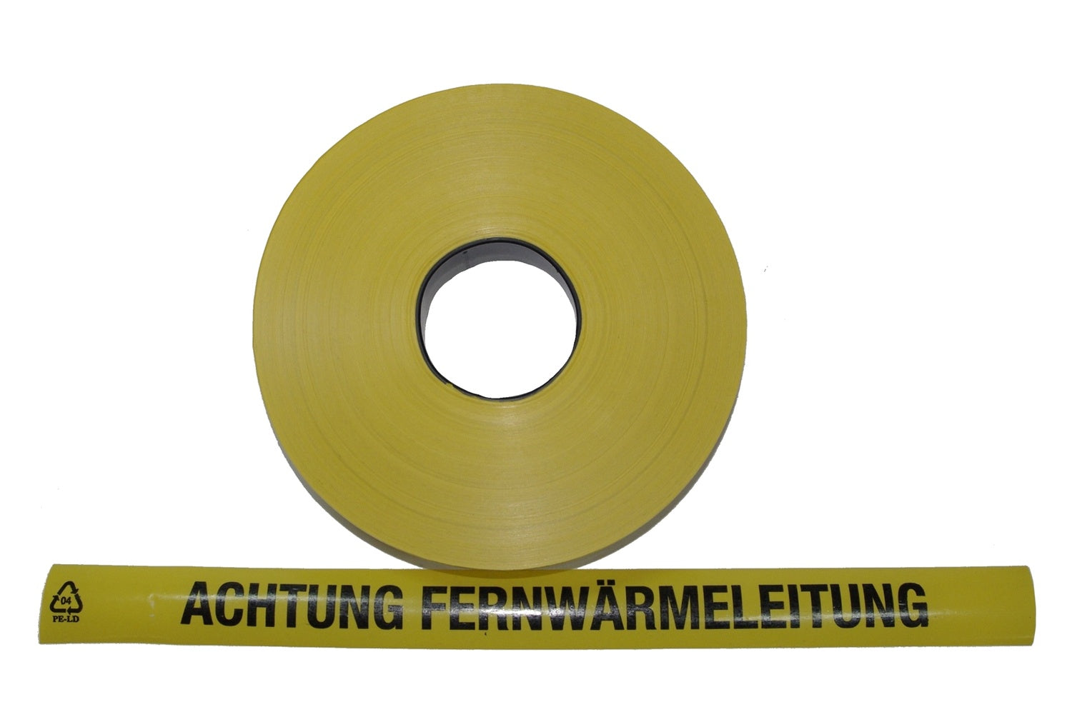 FLUID 20003 Trassenwarnband aus PE Gelb mit Aufdruck ACHTUNG FERNWÄRMELEITUNG Länge 250m