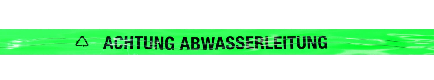 FLUID 20018 Ortungsband Trassenwarnband Grün mit Aufdruck ACHTUNG ABWASSERLEITUNG Länge 250m