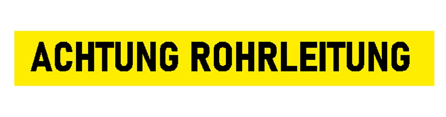 FLUID 20017 Trassenwarnband aus PE Gelb mit Aufdruck ACHTUNG ROHRLEITUNG Länge 250m