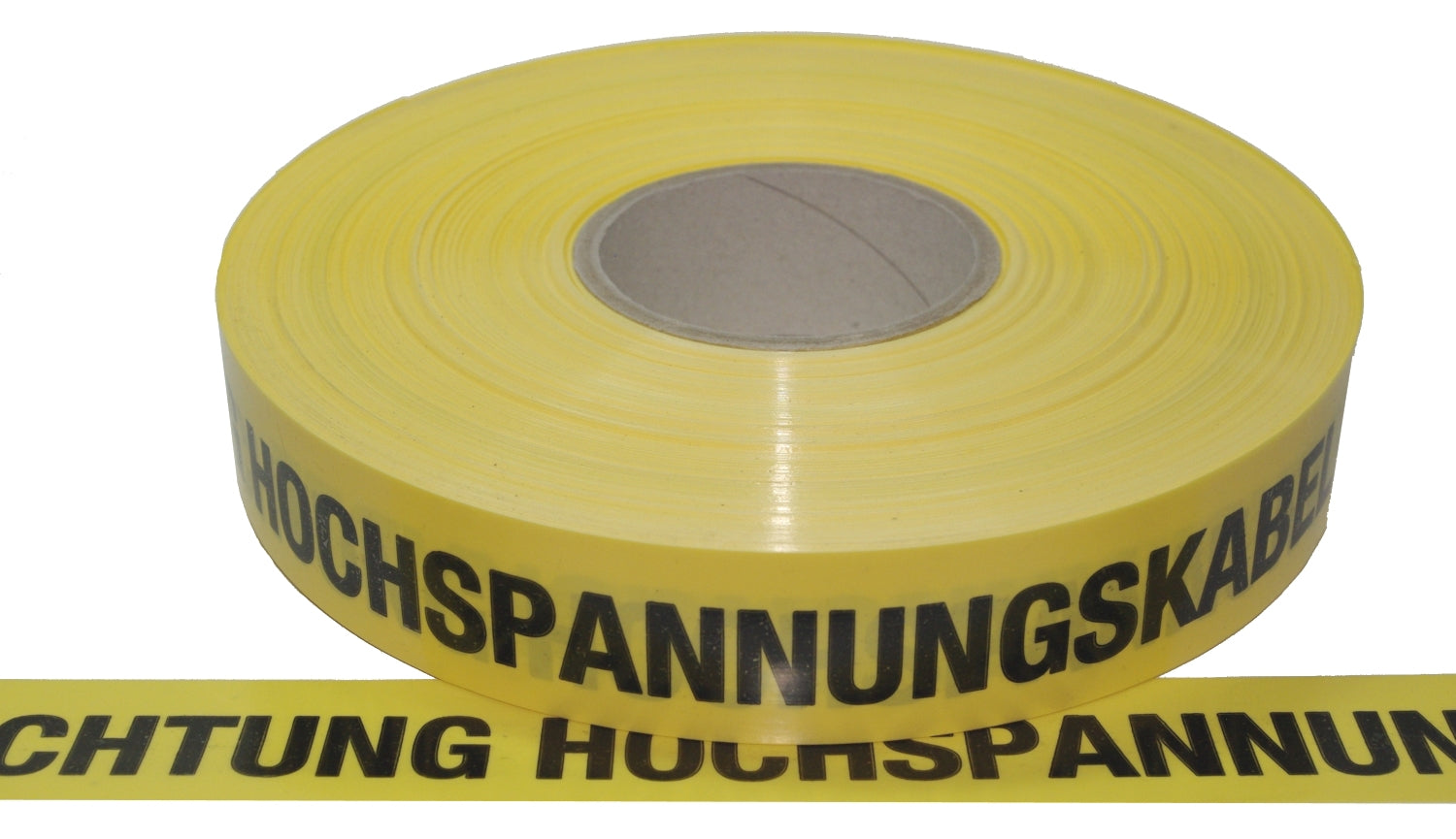 FLUID 20027 Trassenwarnband aus PE Gelb mit Aufdruck ACHTUNG HOCHSPANNUNGSKABEL Länge 250m