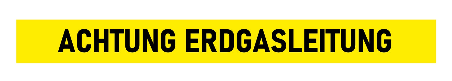 FLUID 20029 Trassenwarnband aus PE Gelb mit Aufdruck ACHTUNG ERDGASLEITUNG Länge 250m