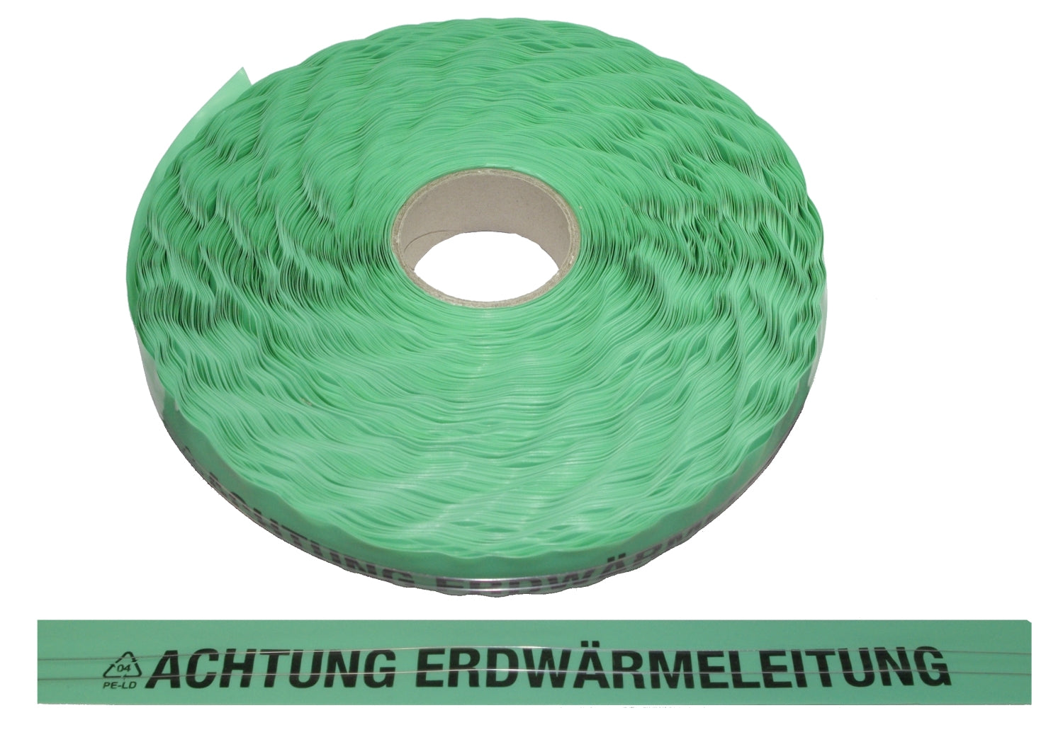 FLUID 20042 Ortungsband Grün mit Aufdruck ACHTUNG ERDWÄRMELEITUNG Länge 250m