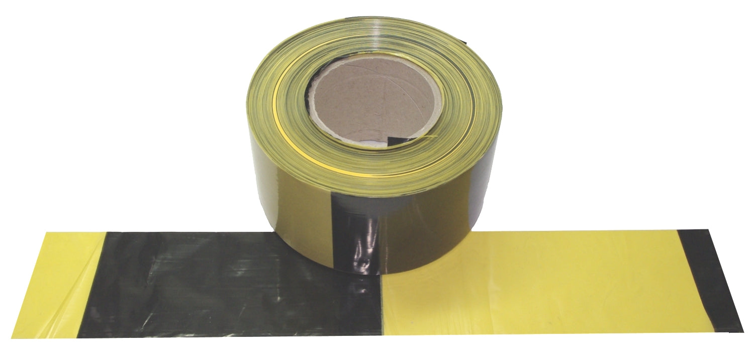 FLUID 10024 Absperrband Warnband EXTREM REISSFEST Gelb Schwarz gerade / geblockt Länge 500m