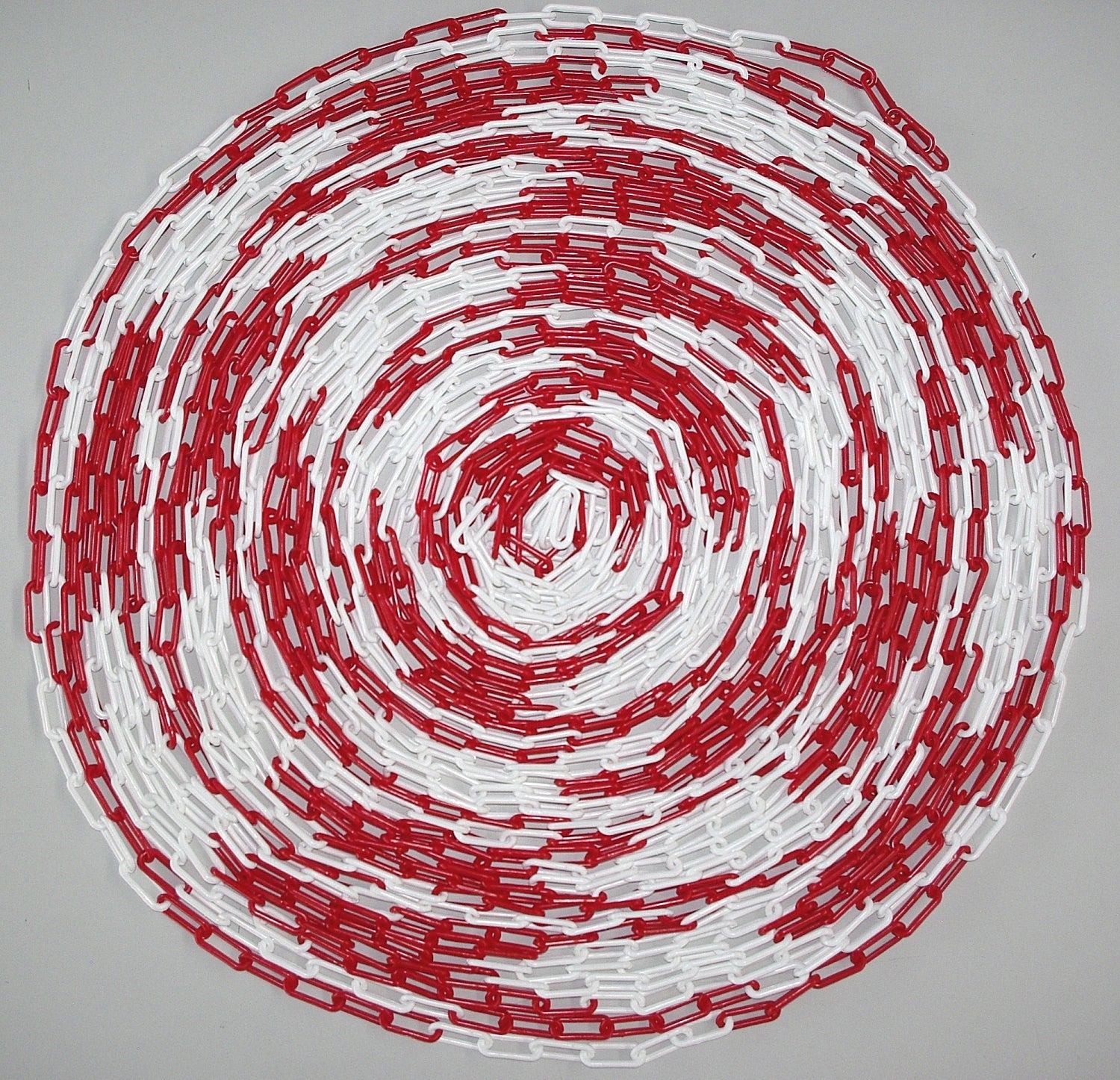 FLUID 50001 Kunststoff Gliederkette Absperrkette Warnkette Sicherungskette Rot Weiß Ø6mm Länge 50m