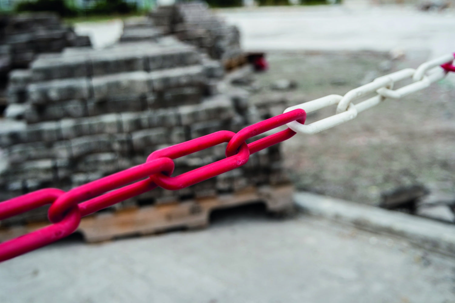 FLUID 50003 Kunststoff Gliederkette Absperrkette Warnkette Sicherungskette Rot Weiß Ø8mm Länge 50m