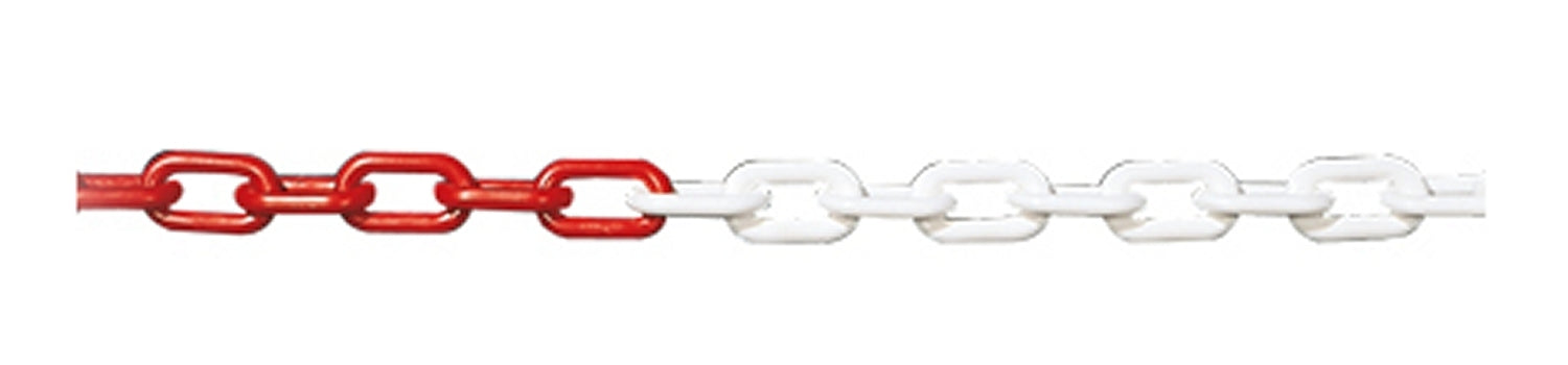 FLUID 50003 Kunststoff Gliederkette Absperrkette Warnkette Sicherungskette Rot Weiß Ø8mm Länge 50m