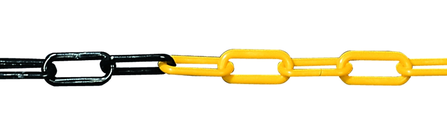 FLUID 50011 Stahl Gliederkette Absperrkette Warnkette Sicherungskette Gelb Schwarz Ø6mm Länge 15m