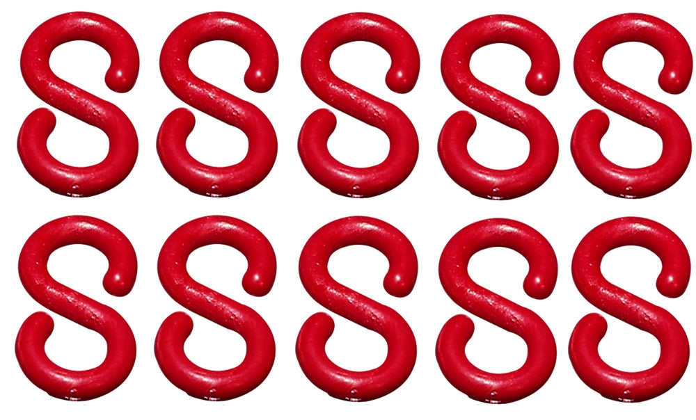 FLUID 50027-Rot Satz Zubehör Gliederkette S-Haken Kunststoff Rot Ø8mm 10 teilig