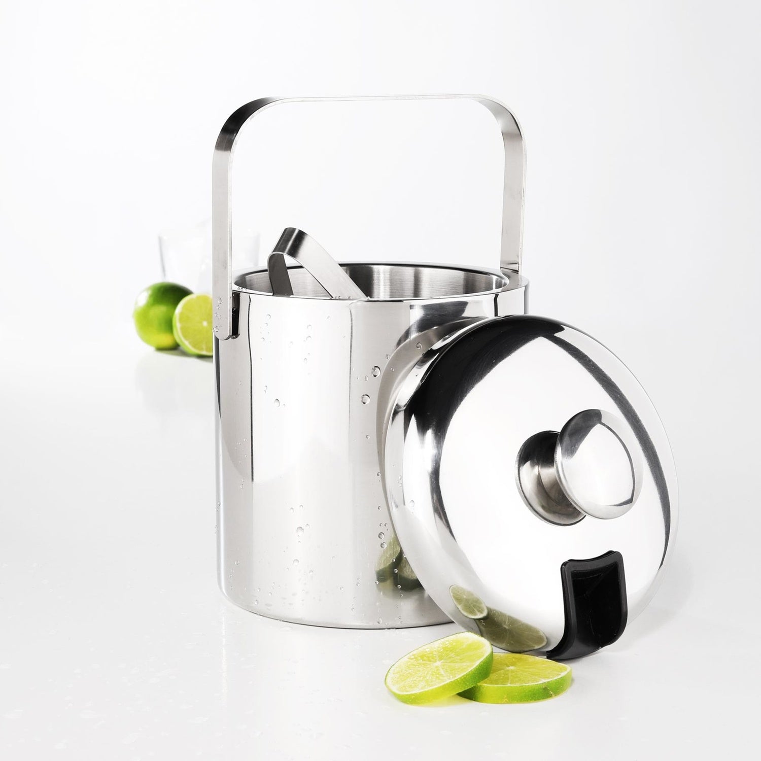 Haushalt International 14036 Eiseimer mit Deckel und Zange Ø15cm Höhe 20cm