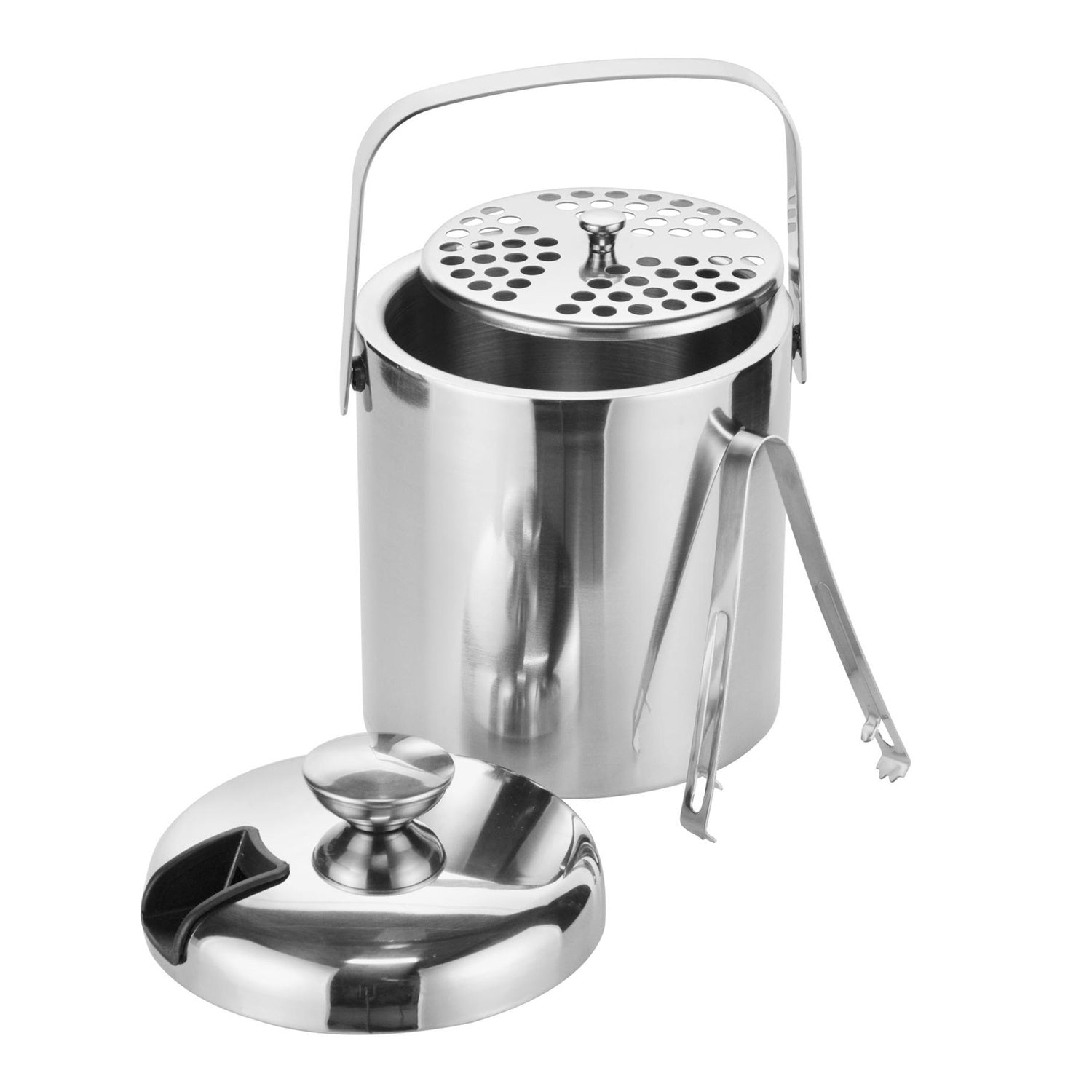 Haushalt International 14036 Eiseimer mit Deckel und Zange Ø15cm Höhe 20cm
