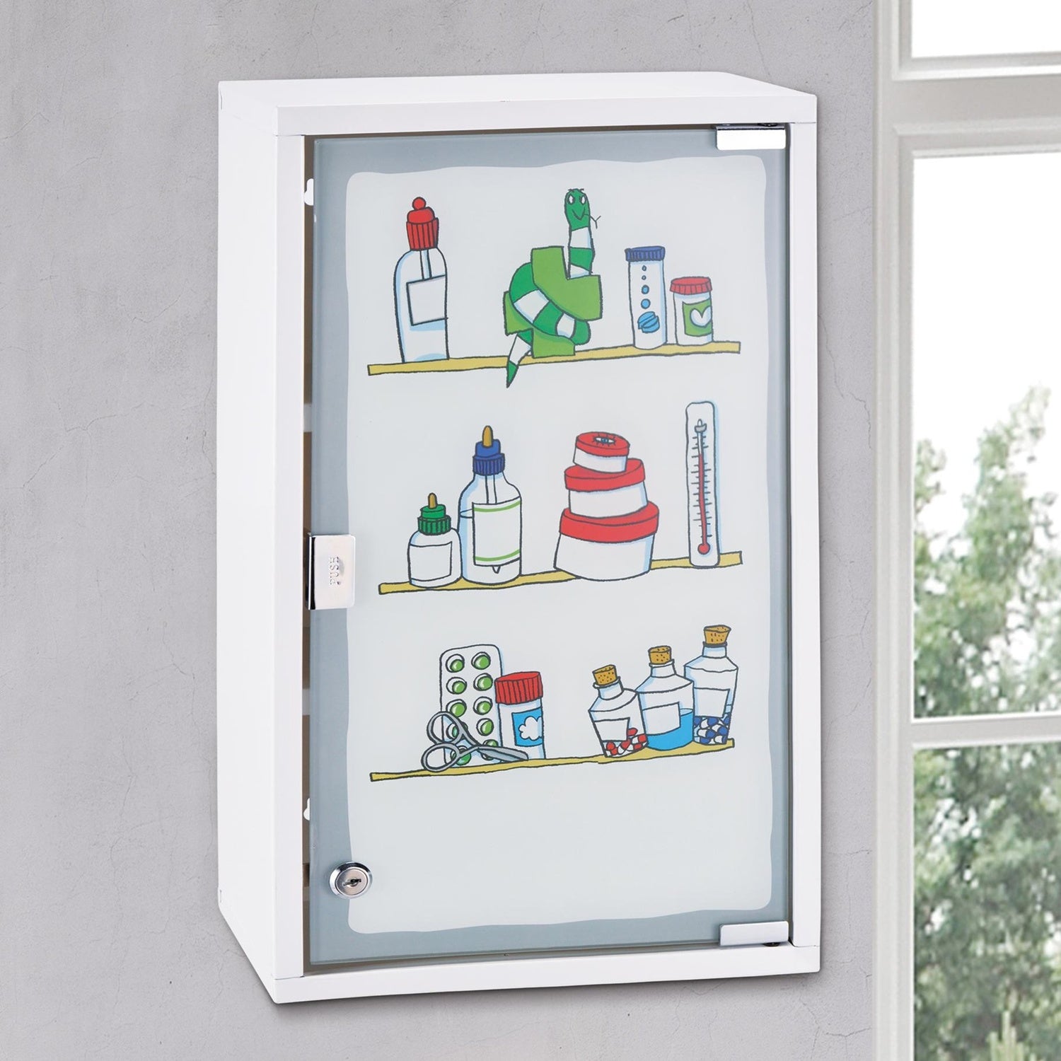 Haushalt International 33283 Medizinschrank bedruckt Hausapotheke