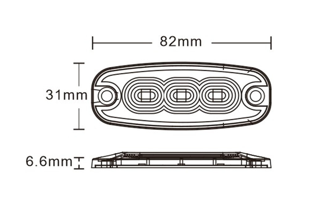 KAMAR LW0036-2 LED Stroboleuchte 3x LED Slim 12/24 Volt Strobo Lampe