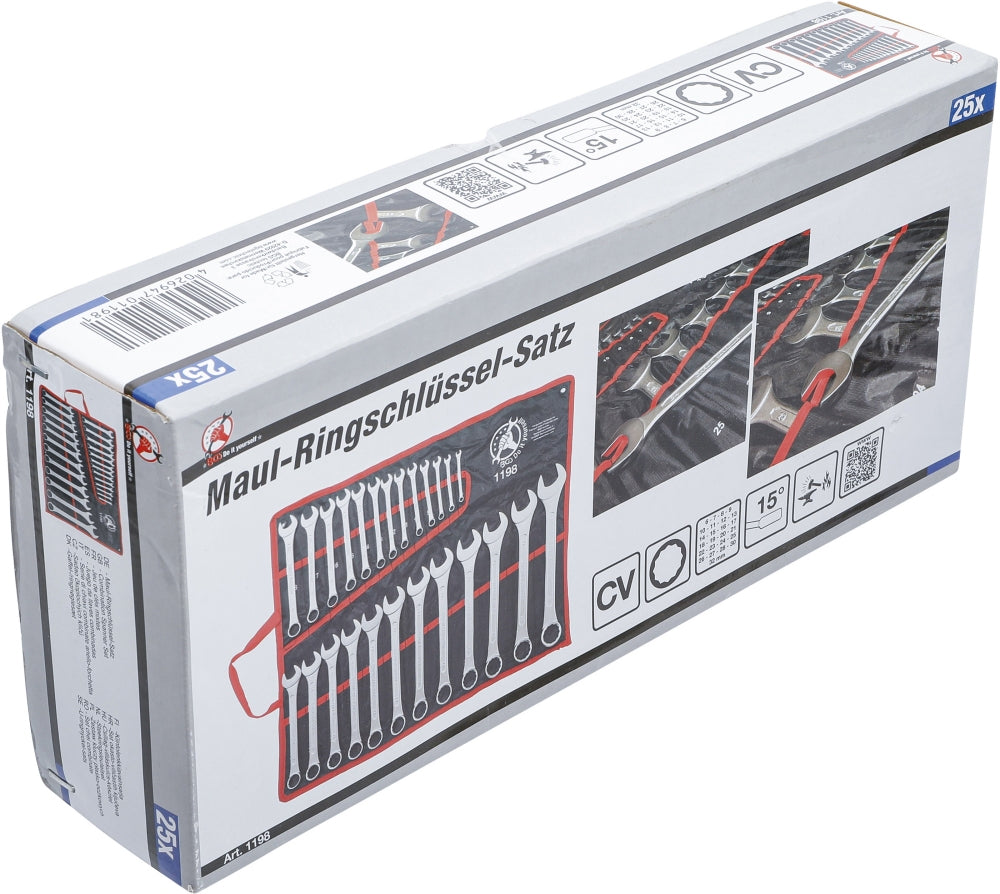 BGS DIY 1198 Satz Ringmaulschlüssel SW 6 - 32mm metrisch warm geschmiedet 25 teilig