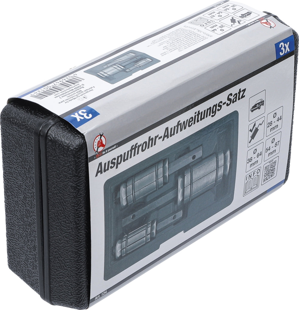 BGS DIY 124 Satz Auspuffaufweiter / Rohraufweiter 3 teilig Aufweitungen von 28 - 89mm