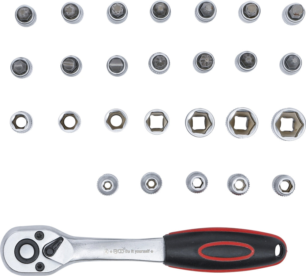BGS DIY 15105 Satz Steckschlüssel Antrieb 6,3mm (1/4") SW 4 - 13mm 27 teilig