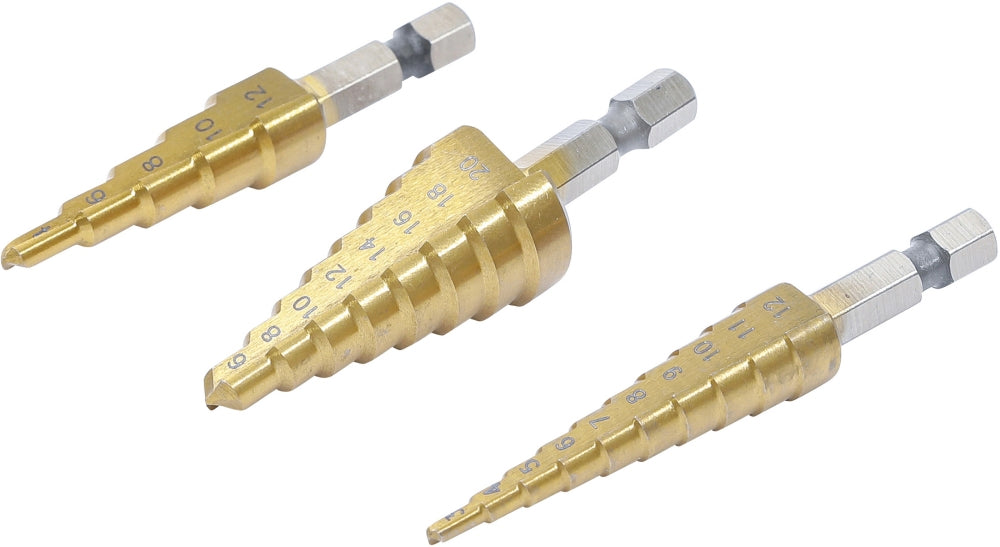 BGS DIY 1616 Satz HSS Stufenbohrer 3 - 20mm 3 teilig