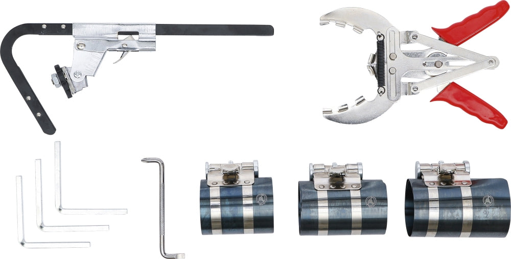 BGS DIY 1890 Set Werkzeug 3 x Kolbenringspannbänder & Zange & Rungnutreiniger