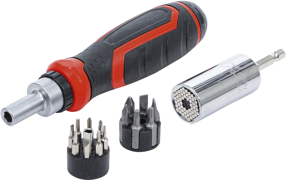 BGS DIY 20817 Satz Präzisions Bits Multieinsatz Ratschendrehgriff umschaltbar