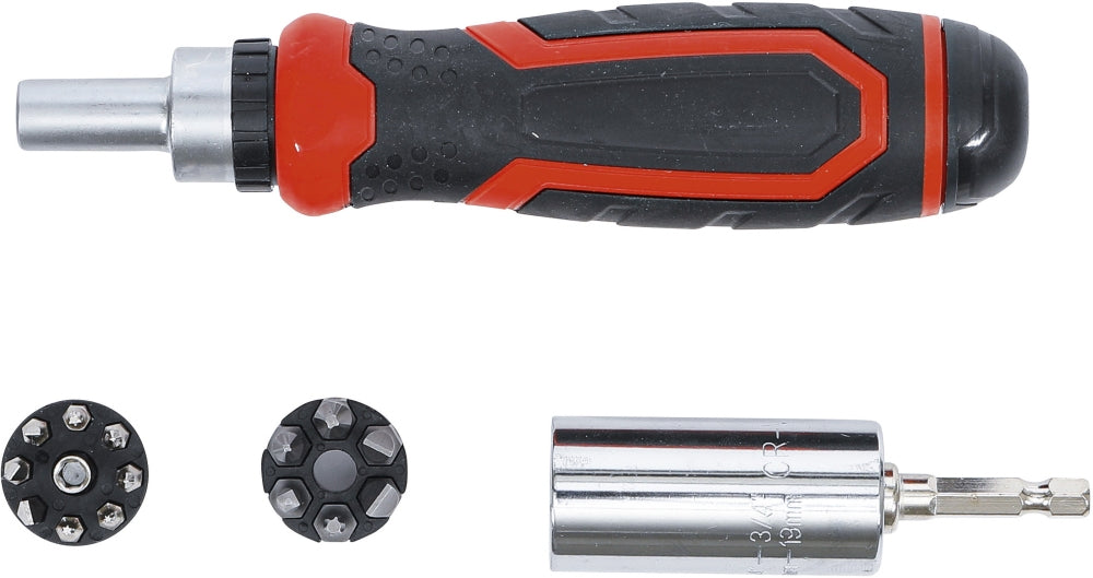 BGS DIY 20817 Satz Präzisions Bits Multieinsatz Ratschendrehgriff umschaltbar