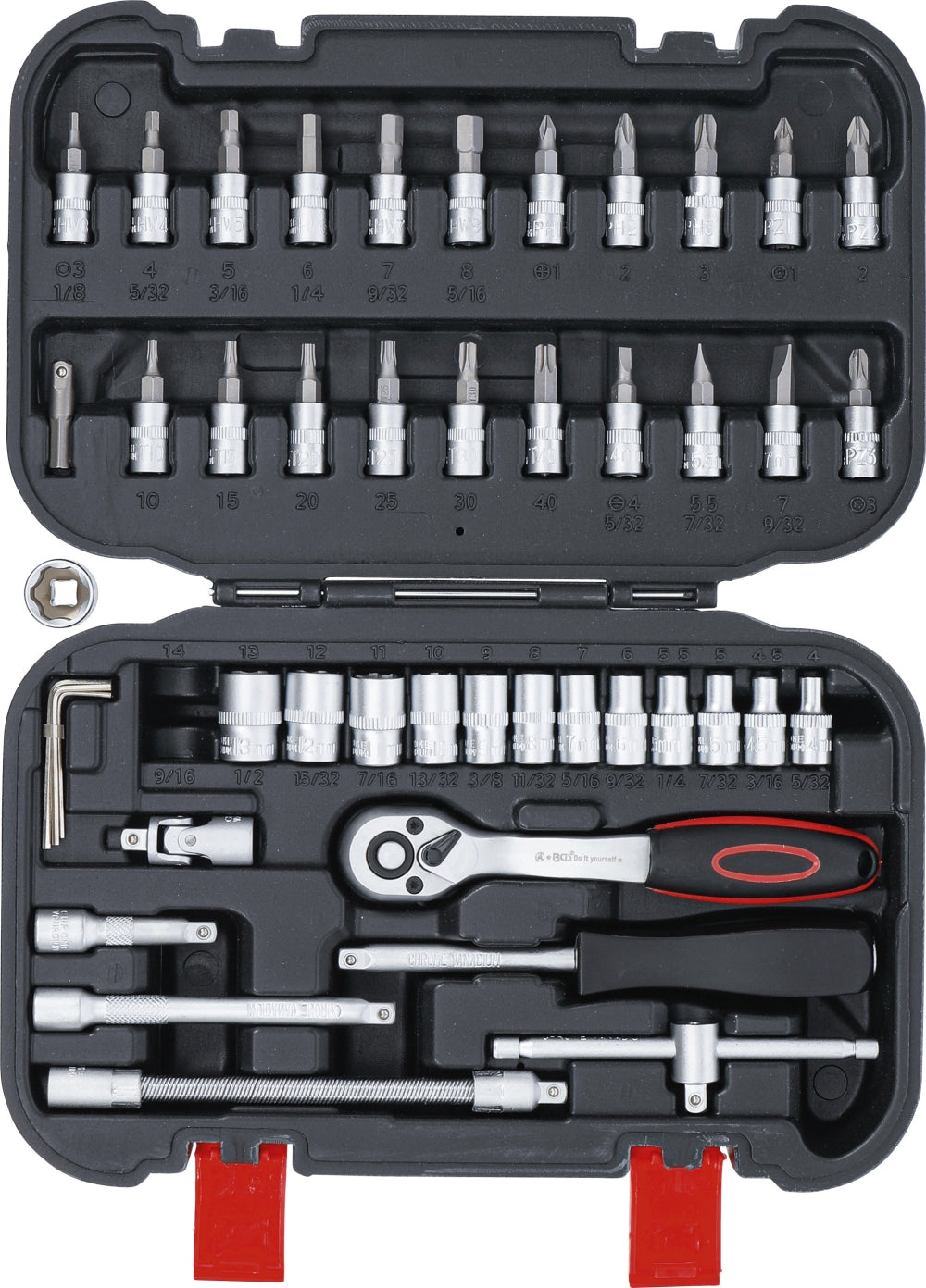 BGS DIY 2142 Satz Steckschlüssel Super Lock Antrieb 6,3mm (1/4") 46 teilig