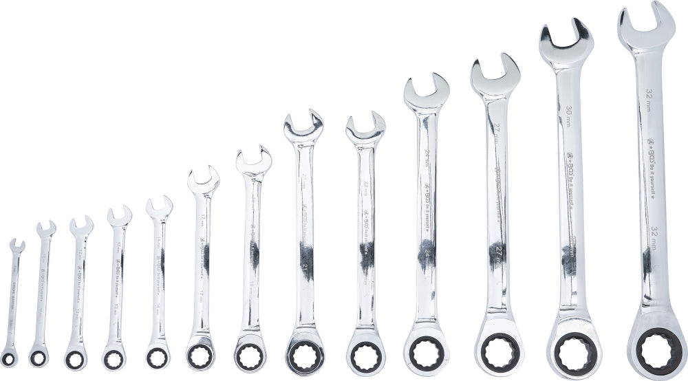 BGS DIY 30006 Satz Ratschenringmaulschlüssel SW 8 - 32mm 13 teilig