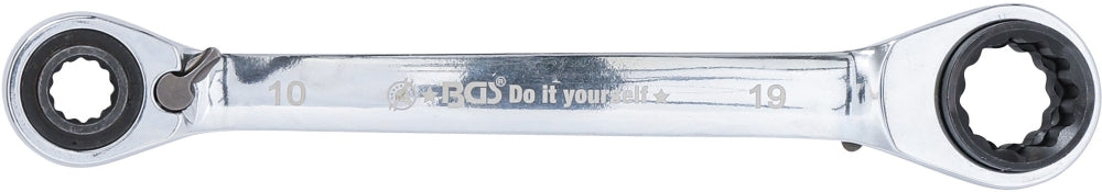 BGS DIY 30007 Ratschenringschlüssel "4 in 1" SW 10 x 13mm & 17 x 19mm metrisch