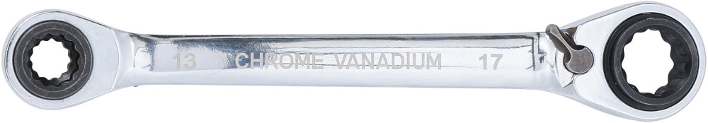 BGS DIY 30007 Ratschenringschlüssel "4 in 1" SW 10 x 13mm & 17 x 19mm metrisch