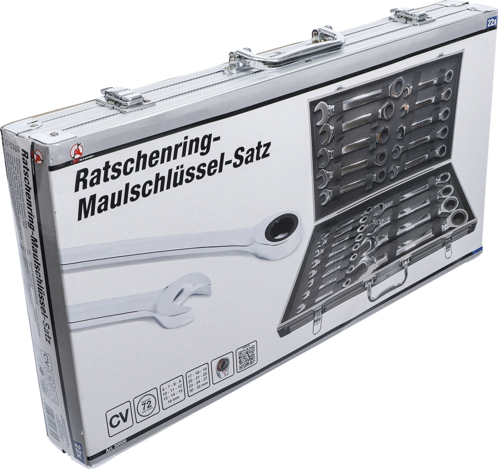 BGS DIY 30009 Satz Ratschenringmaulschlüssel SW 6 - 32mm 22 teilig