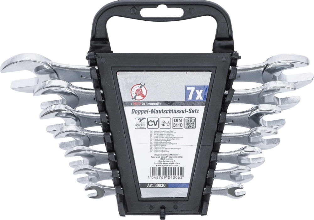 BGS DIY 30030 Satz Doppelmaulschlüssel SW 6 x 7mm - 19 x 22mm metrisch warm geschmiedet 7 teilig