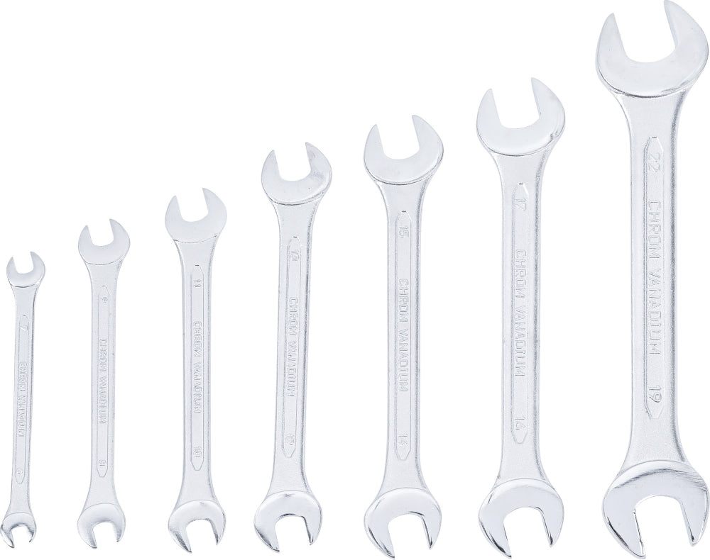 BGS DIY 30030 Satz Doppelmaulschlüssel SW 6 x 7mm - 19 x 22mm metrisch warm geschmiedet 7 teilig