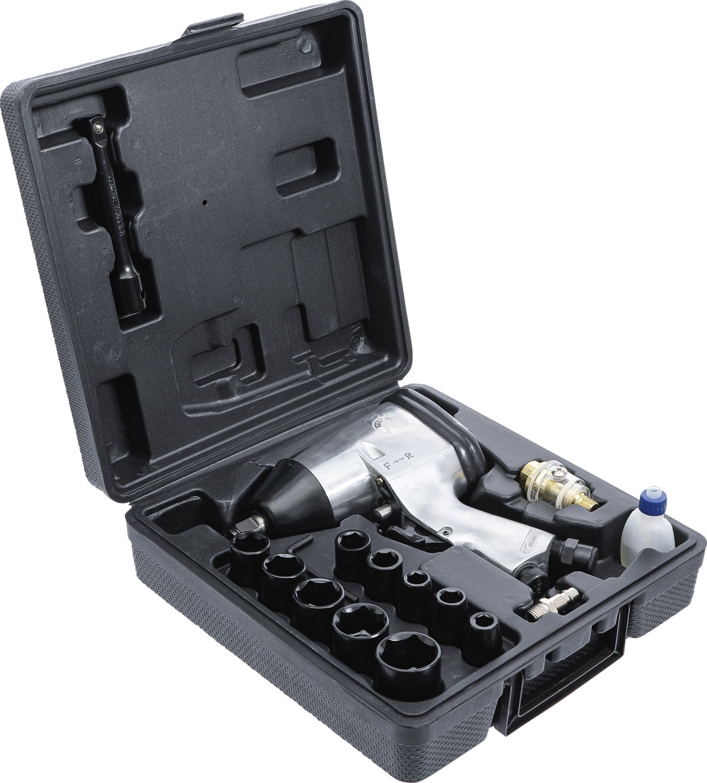 BGS DIY 3211 Satz Druckluft Schlagschrauber mit Werkzeug 12,5mm (1/2") 312Nm 16 teilig