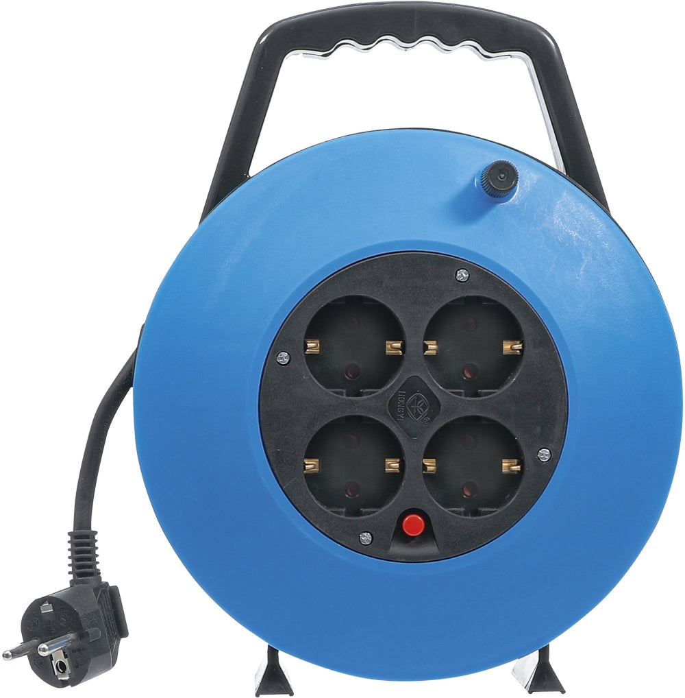 BGS DIY 3363 Kabelbox 10m 3 x 1,5mm² 4 Steckdosen IP 20 3000W