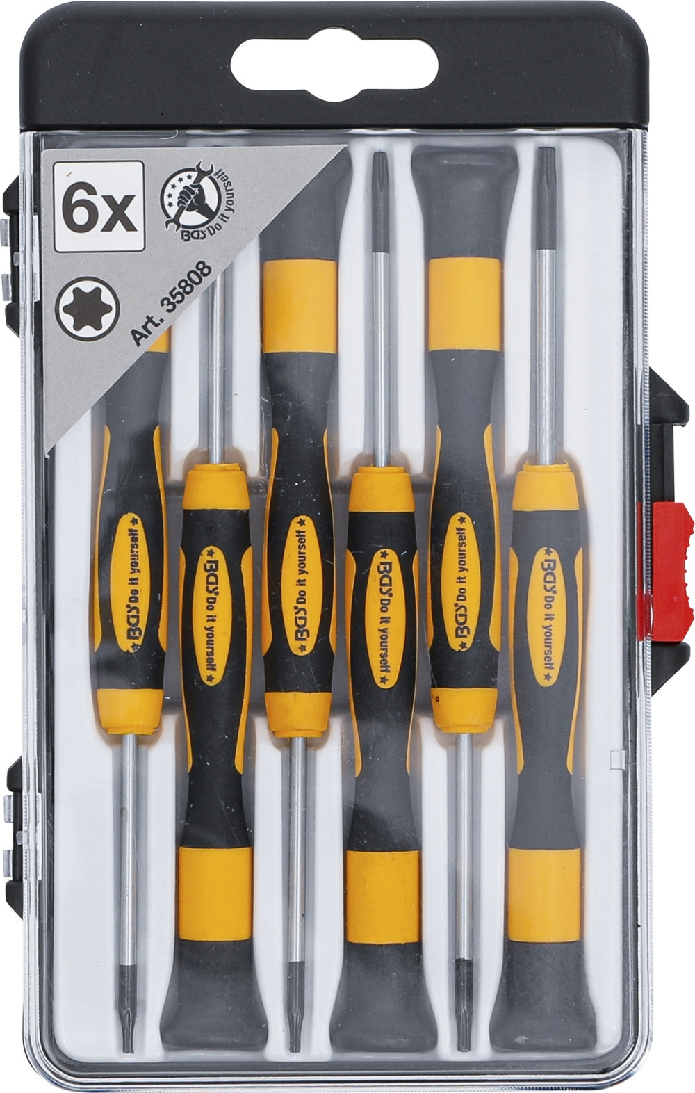 BGS DIY 35808 Satz Präzisions Schraubendreher T-Profil (für Torx) 6 teilig
