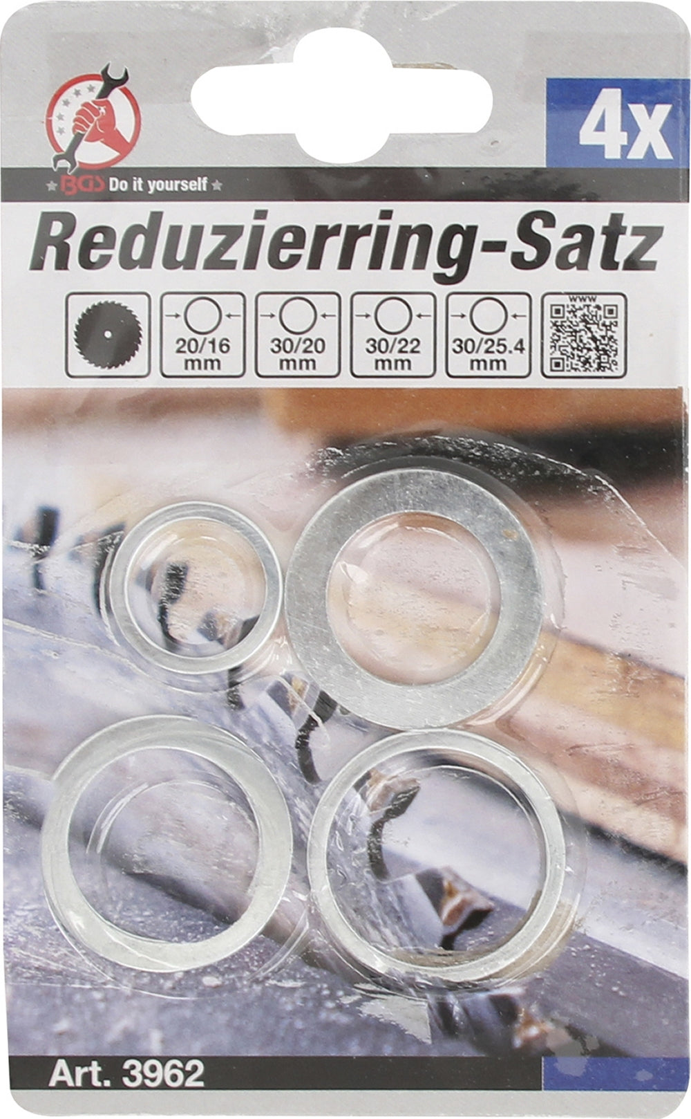 BGS DIY 3962 Satz Reduzierringe für Kreissägeblätter Tischkreissäge 4 teilig