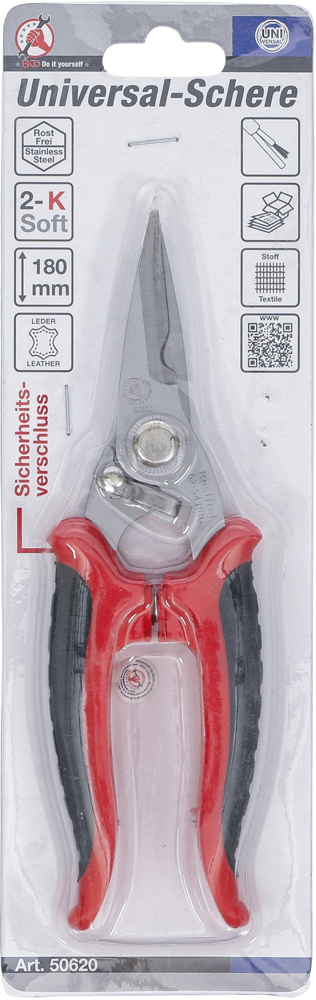 BGS DIY 50620 Universal Schere Edelstahl 180mm