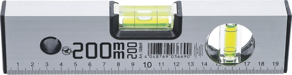 BGS DIY 50869 Aluminium Wasserwaage Länge 200mm