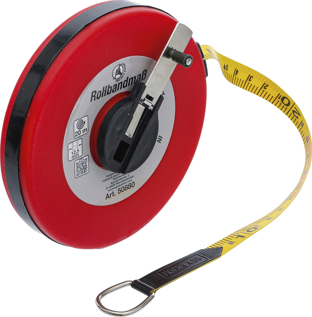 BGS DIY 50880 Rollbandmaß 20 Meter gekapselt mit Handkurbel