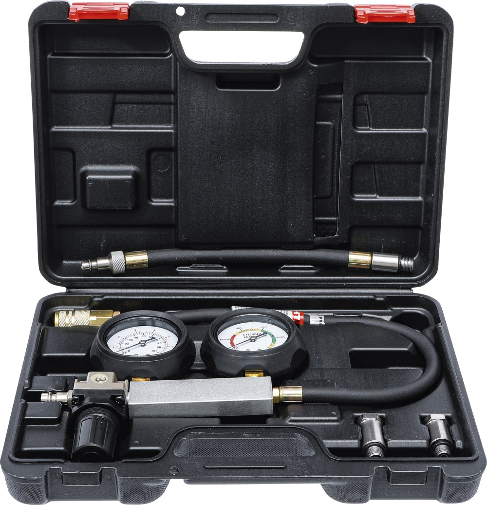 BGS DIY 62646 Satz Druckverlust Tester für Benzinmotoren mit Zündkerzengewinde M12 x 1,25 und M14 x 1,25