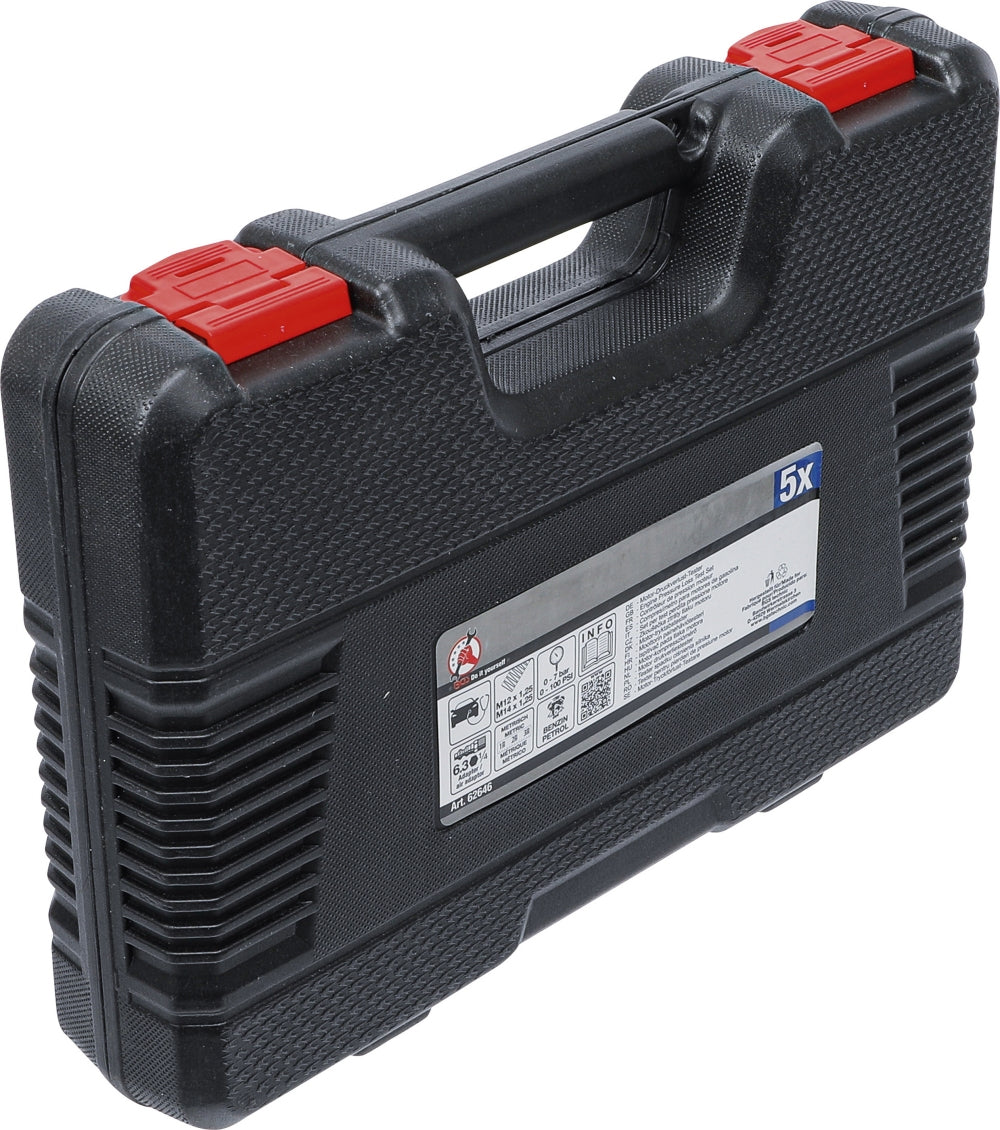 BGS DIY 62646 Satz Druckverlust Tester für Benzinmotoren mit Zündkerzengewinde M12 x 1,25 und M14 x 1,25