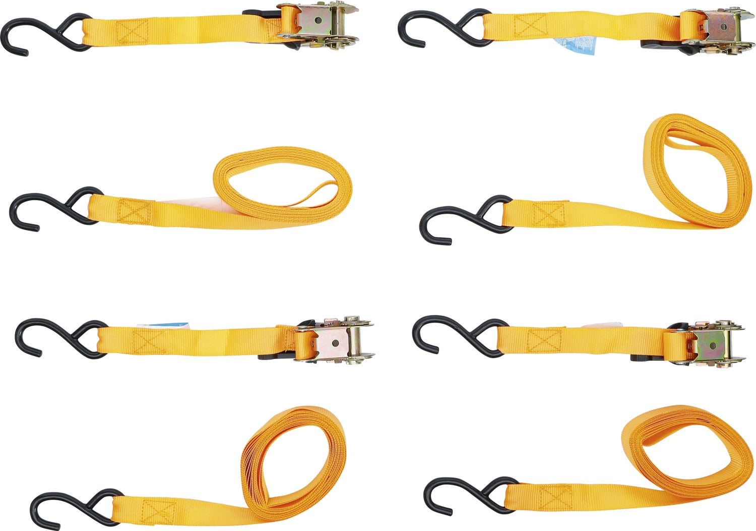 BGS DIY 6831 Satz Knarren Spannband mit schweren Haken 5m x 25mm 4 teilig