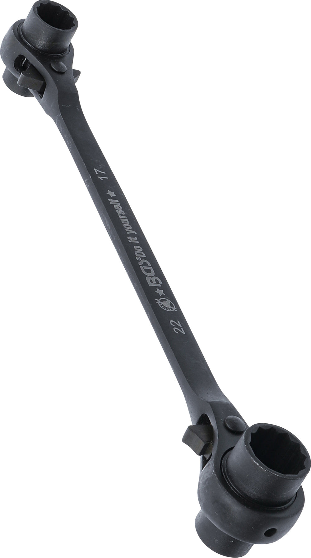 BGS DIY 6843 Gerüstbauerknarre SW 14 17 19 22mm 4-in-1