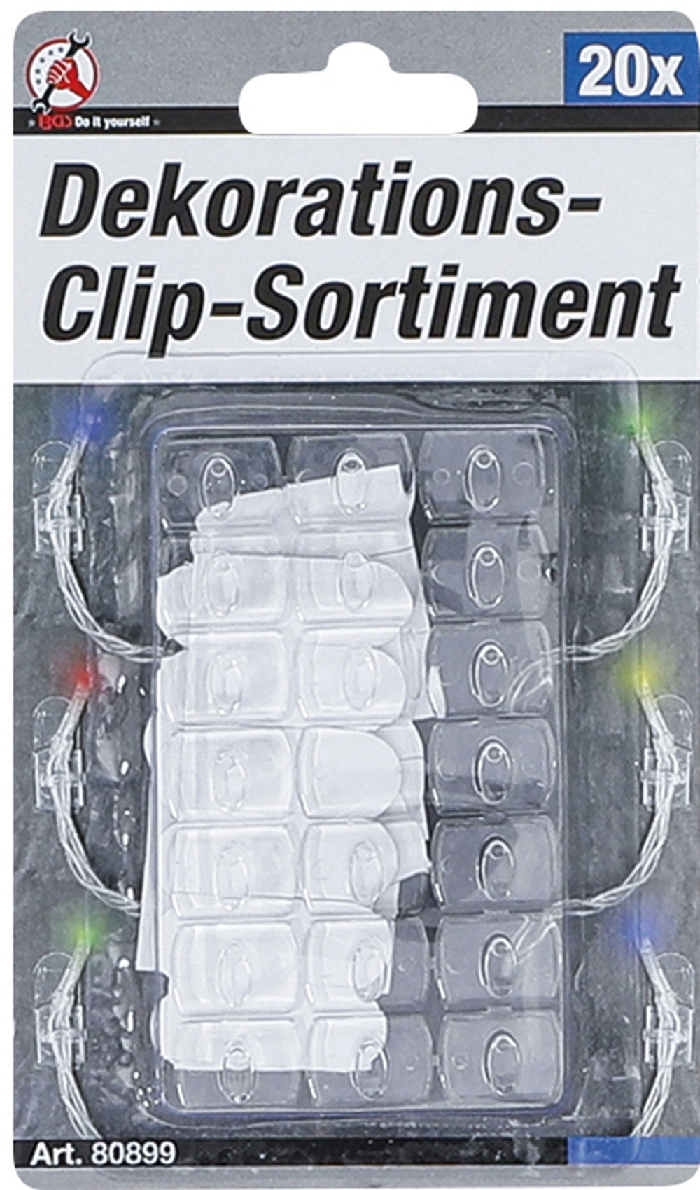 BGS DIY 80899 Sortiment Clips für Dekoration transparent 20-teilig