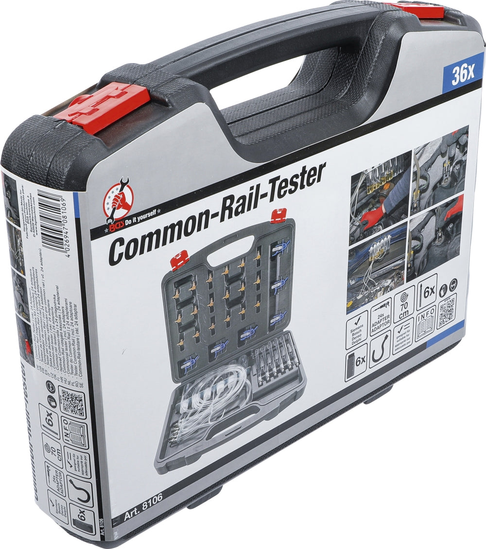 BGS DIY 8106 Tester für Common-Rail-Motoren inklusive 24 Adaptern