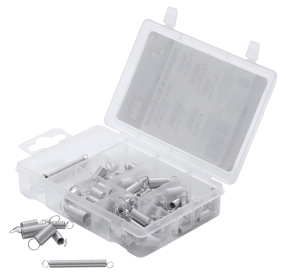 BGS DIY 88173 Sortiment Federn Zugfedern 65-teilig