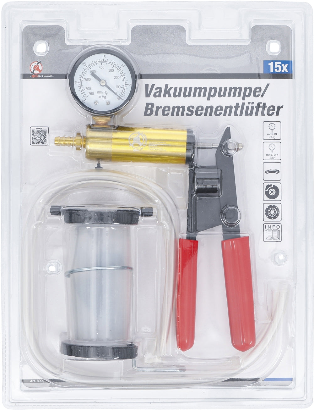 BGS DIY 8999 Vakuumpumpe / Bremsentlüfter maximal 0,7bar