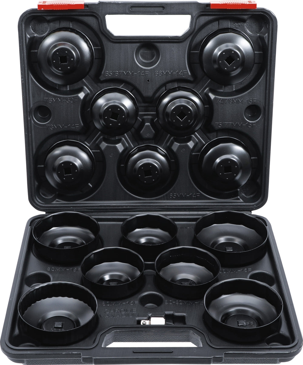 BGS DIY 91036 Satz Ölfilterschlüssel Ölfilterkappen Antrieb 10mm (3/8") 14 teilig