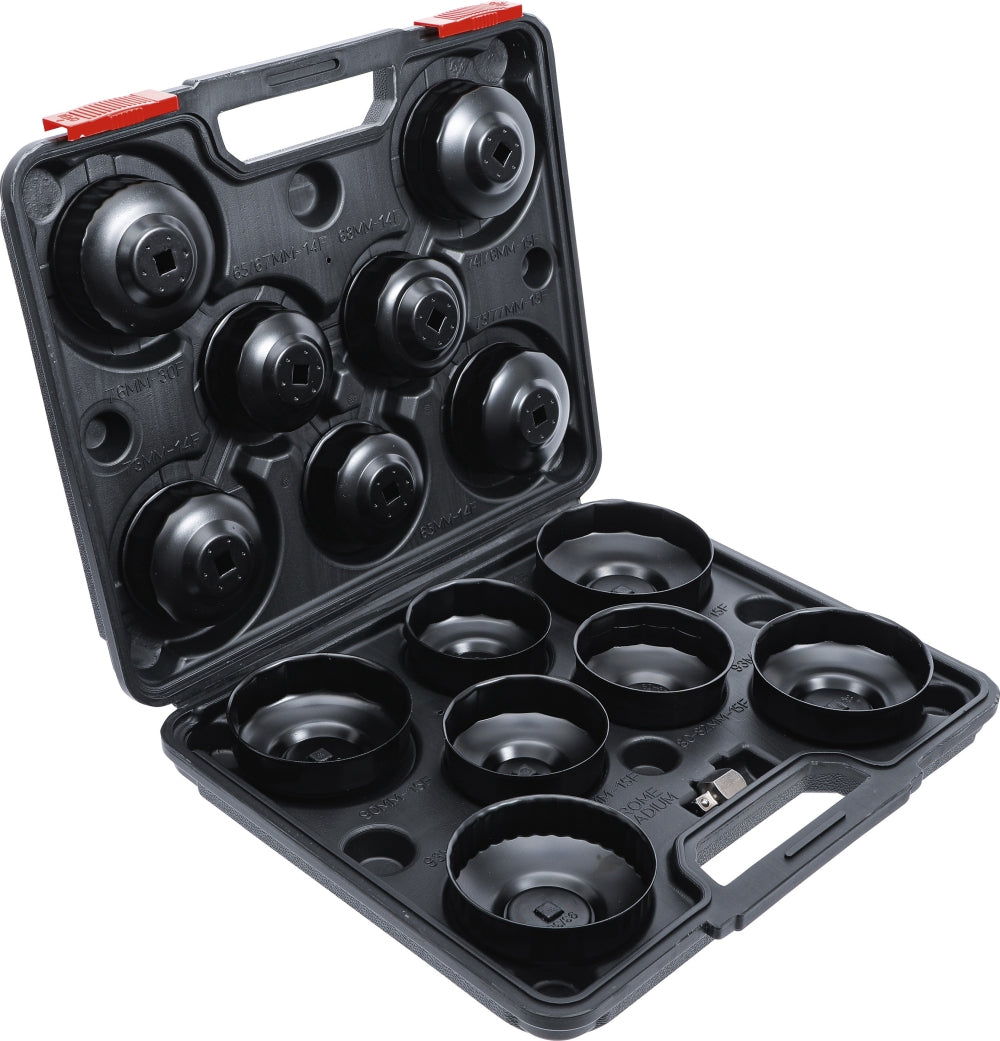 BGS DIY 91036 Satz Ölfilterschlüssel Ölfilterkappen Antrieb 10mm (3/8") 14 teilig