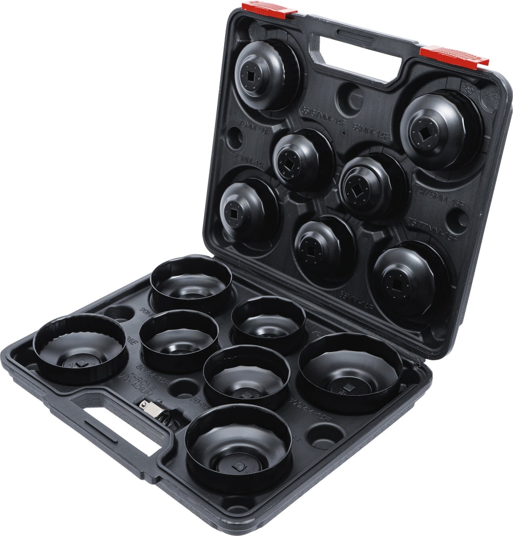 BGS DIY 91036 Satz Ölfilterschlüssel Ölfilterkappen Antrieb 10mm (3/8") 14 teilig