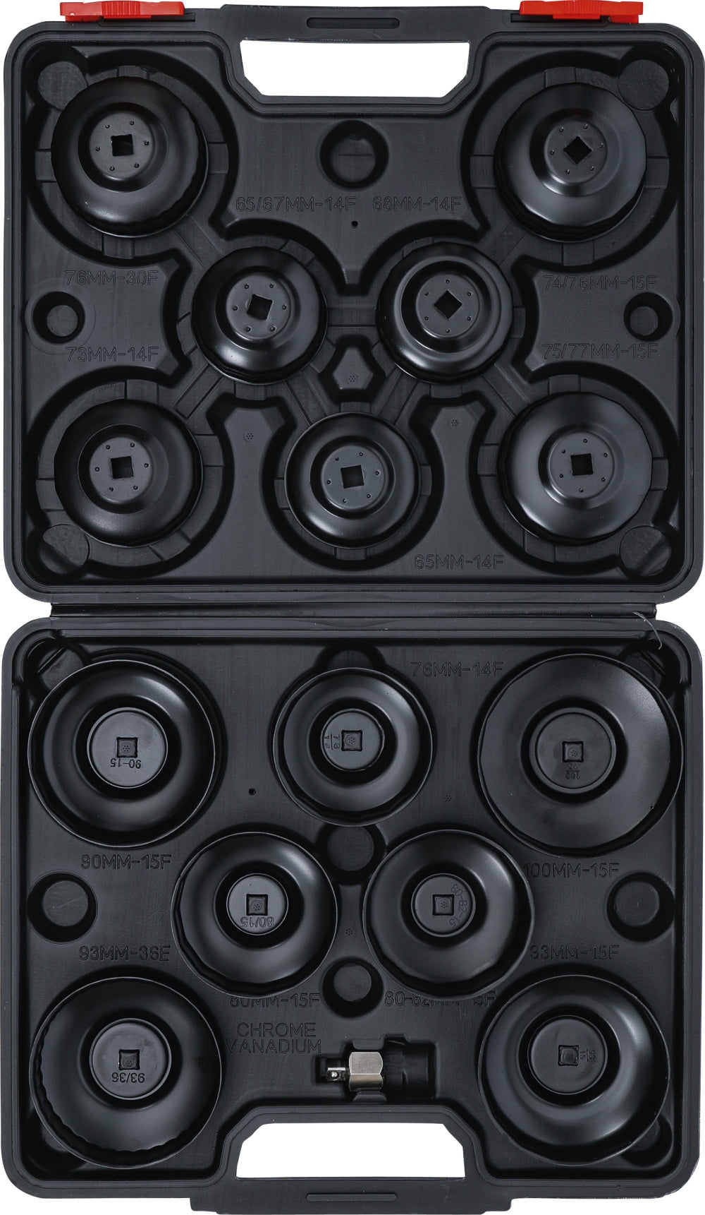 BGS DIY 91036 Satz Ölfilterschlüssel Ölfilterkappen Antrieb 10mm (3/8") 14 teilig