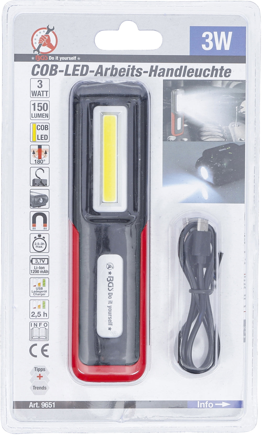BGS DIY  9651 COB-LED Arbeitshandleuchte